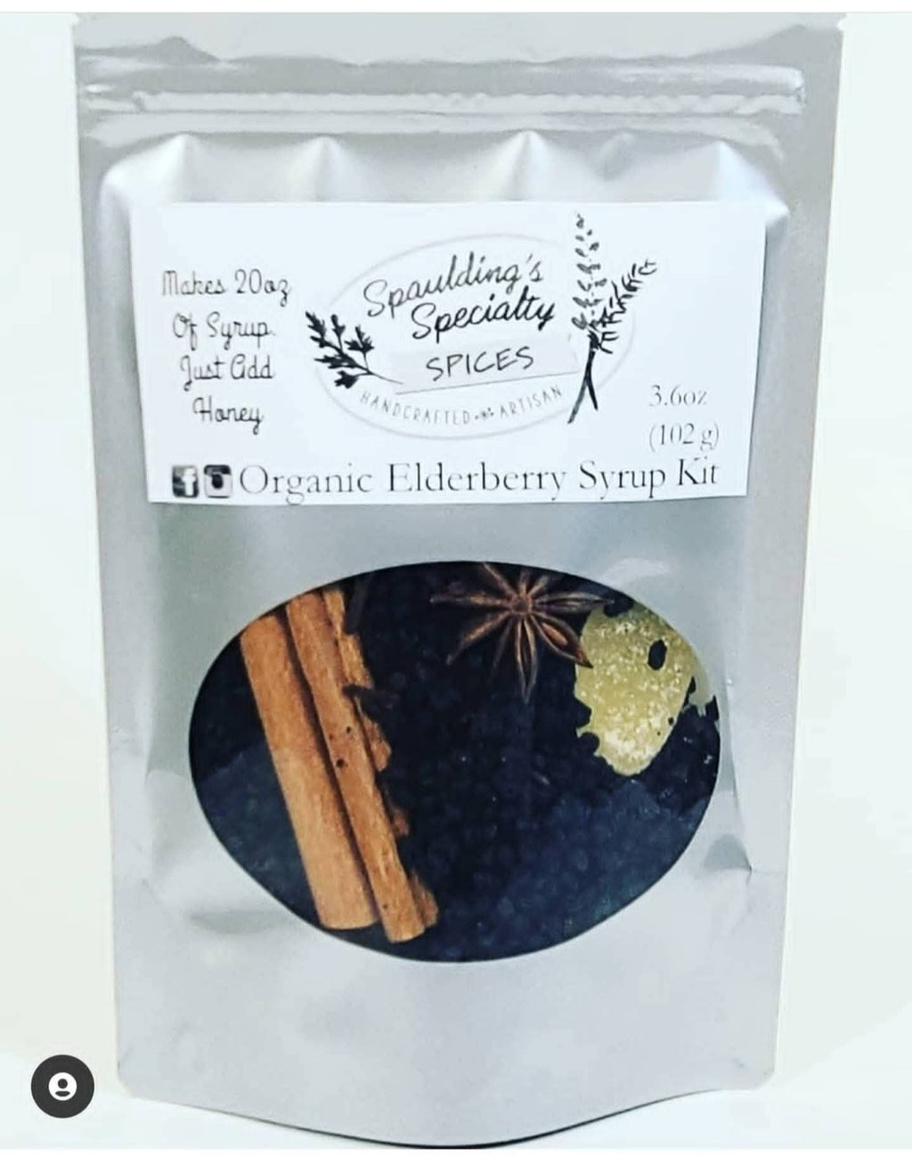 Organic Elderberry Syrup Kit - Makes 18-20 Ounces - Chef Recipe - Gluten Free-